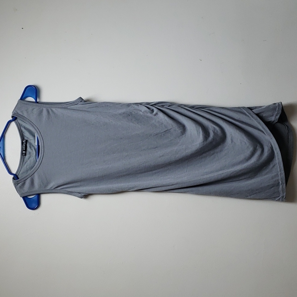 BTFBM Women Casual Dress Crew Neck Ruched Summer Sleeveless - Picture 4 of 7